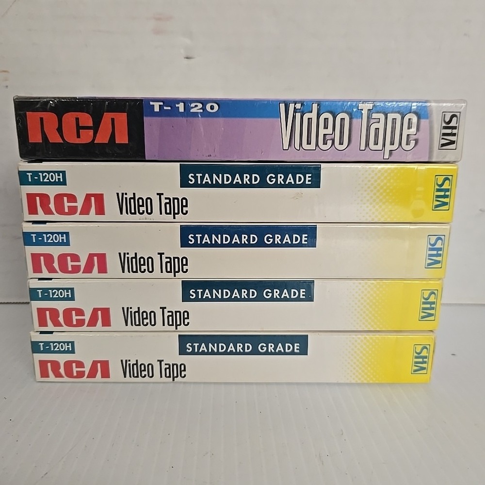 Lot of 5 RCA T-120H VHS Tapes 6 Hour‎ Blank Recordable - Good Condition